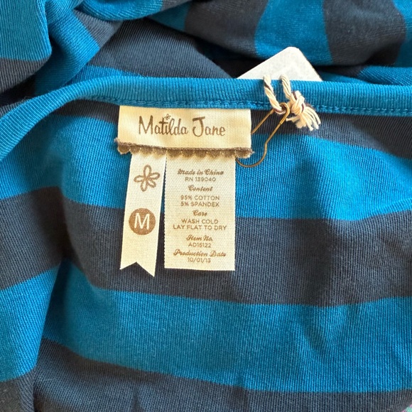 NWT Matilda Jane Blue and Navy Striped Dress - Picture 4 of 4